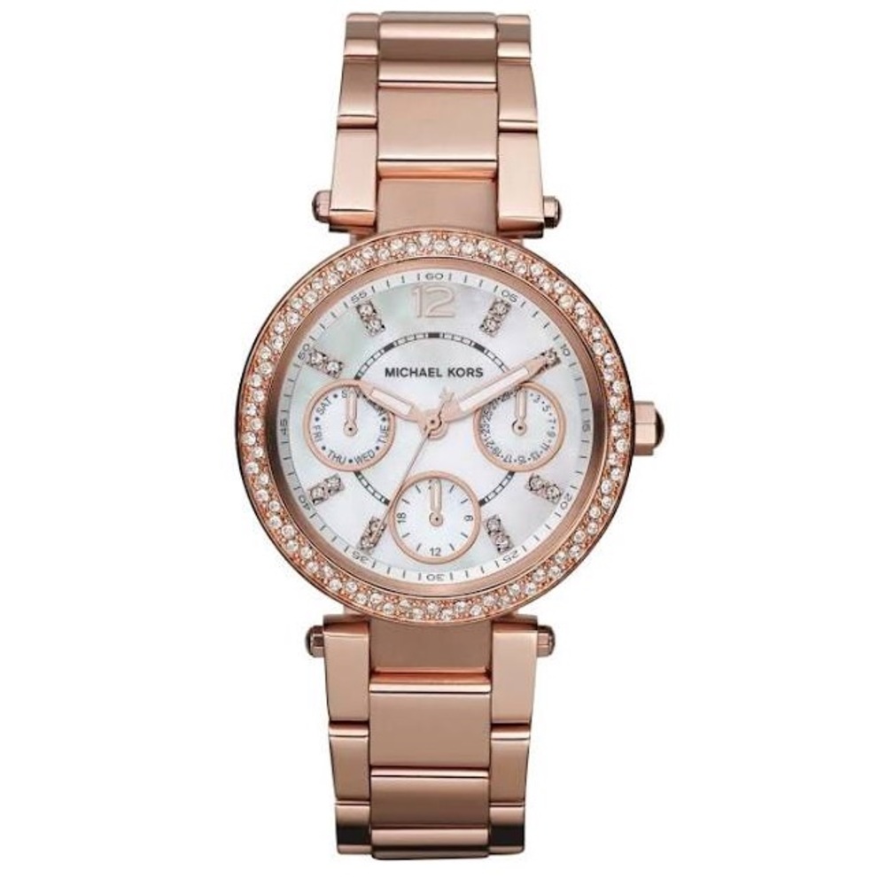 Michael Kors Chronograph Rose Gold/Crystal Watch